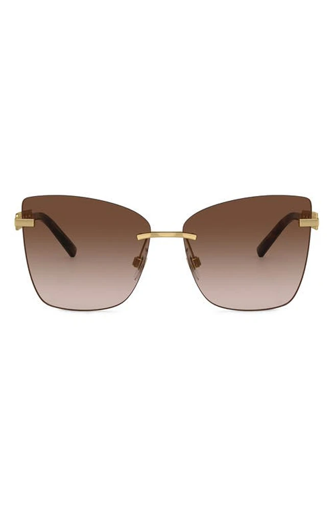 Dolce & Gabbana 59mm Gradient Butterfly Sunglasses in Brown Gradient at Nordstrom