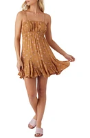 O'Neill Coralie Floral Minidress Brown Sugar at Nordstrom,