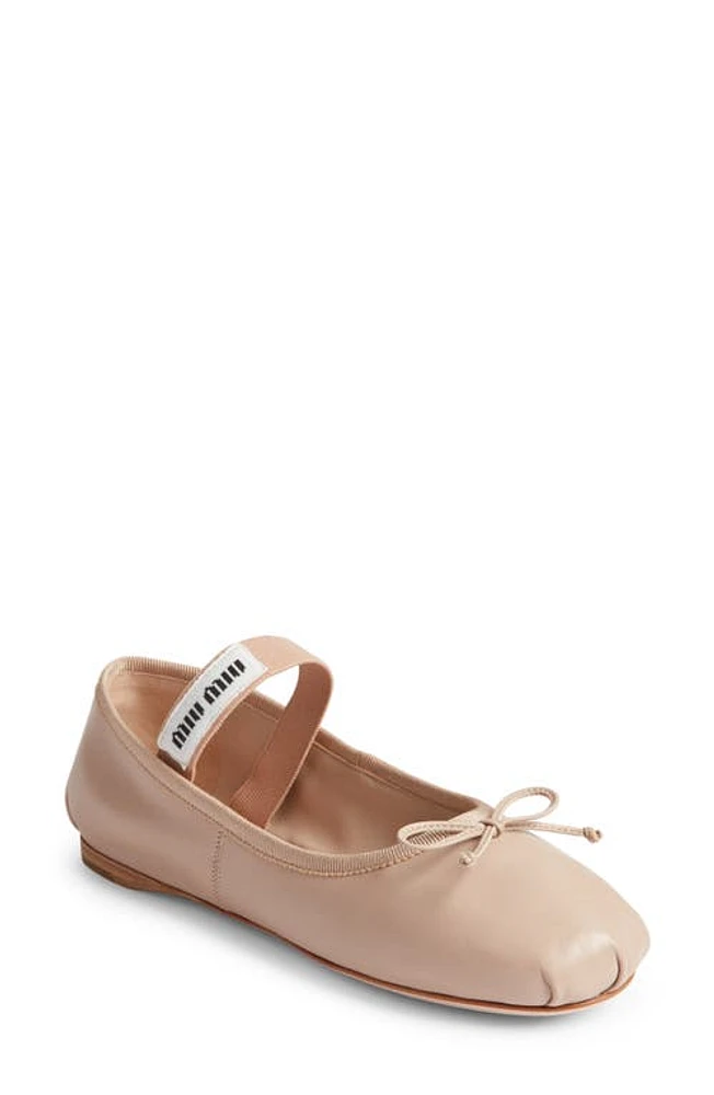 Miu Lea Logo Ballerina Flat at Nordstrom,