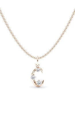 HauteCarat Graduated Lab Created Diamond Initial Letter Pendant Necklace in C