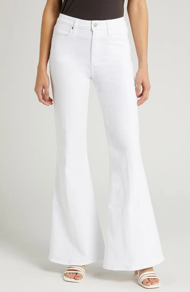 PAIGE Charlie Super High Waist Flare Jeans Crisp White at Nordstrom,