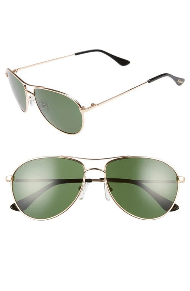 Brightside Orville 58mm Mirrored Aviator Sunglasses in Gold/Green at Nordstrom