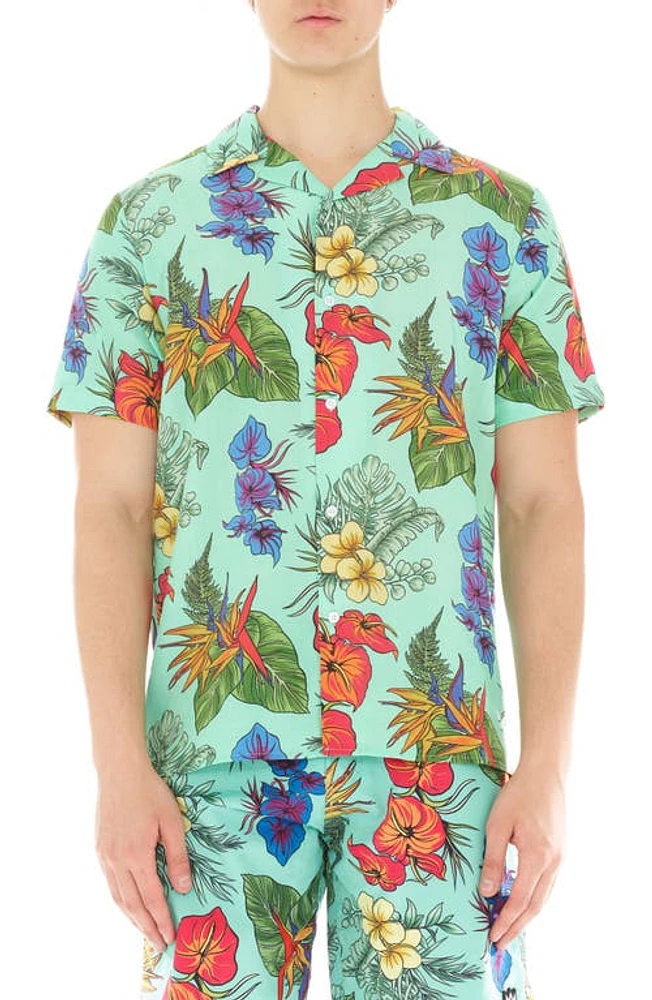 Cult of Individuality Floral Camp Shirt Hawaiian Flower at Nordstrom,