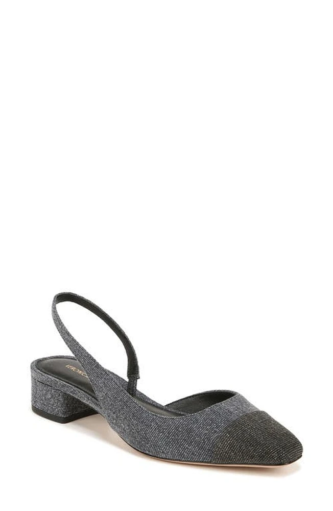 Veronica Beard Cecile Half d'Orsay Slingback Pump Black/Indigo Blue at Nordstrom,