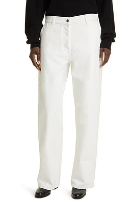 The Row Perseo Cotton & Silk Pants in Bone at Nordstrom, Size 8