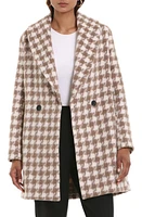 Avec Les Filles Plaid Shawl Collar Peacoat in Brown Plaid at Nordstrom, Size X-Large