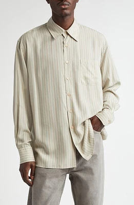 OUR LEGACY Above Stripe Button-Up Shirt It Support Floating Tencel at Nordstrom, Us