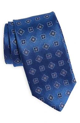 David Donahue Geometric Medallion Silk Tie in Blue at Nordstrom