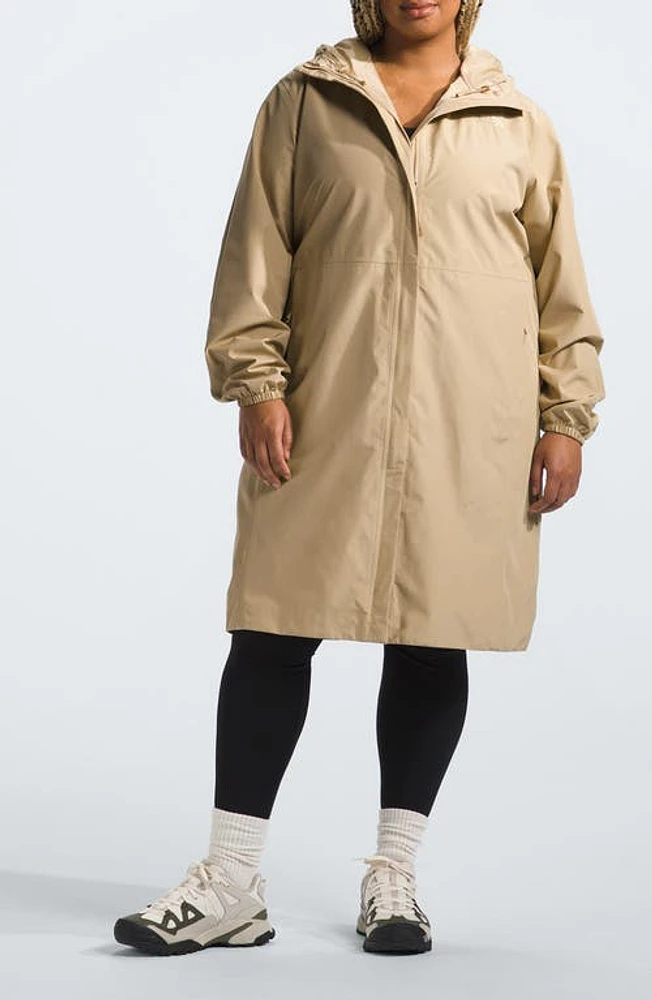 The North Face Daybreak Waterproof Hooded Rain Jacket Khaki Stone at Nordstrom,