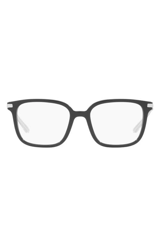 Prada 52mm Square Optical Glasses in Black at Nordstrom