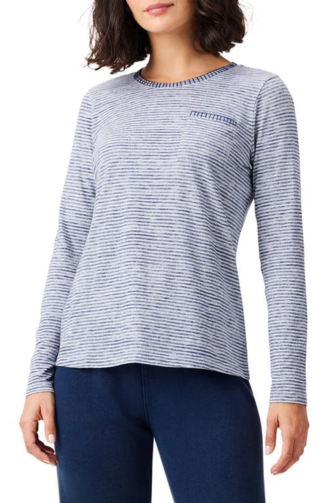 NZT by NIC+ZOE Stripe Long Sleeve T-Shirt in Grey Multi at Nordstrom, Size X-Small