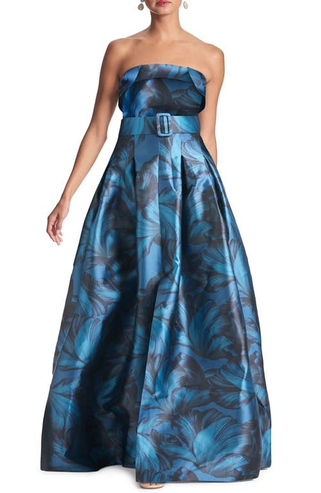 Sachin & Babi Brielle Floral Strapless Mikado Gown Tonal Petal at Nordstrom,