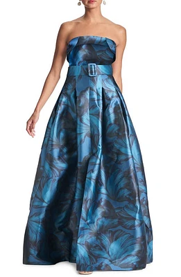 Sachin & Babi Brielle Floral Strapless Mikado Gown Tonal Petal at Nordstrom,