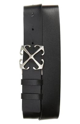 Off-White Arrow Buckle Leather Belt Black at Nordstrom, Eu