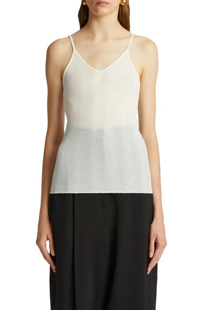 Khaite The Mona Sheer Rib Camisole Cream at Nordstrom,