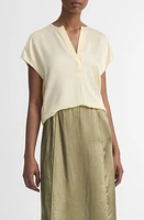 Vince Split Neck Silk Top at Nordstrom,