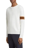 ZEGNA Signifier High Performance Stripe Wool Sweater White at Nordstrom, Us