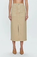 Pistola Pamela Stretch Cotton Midi Skirt Latte at Nordstrom,