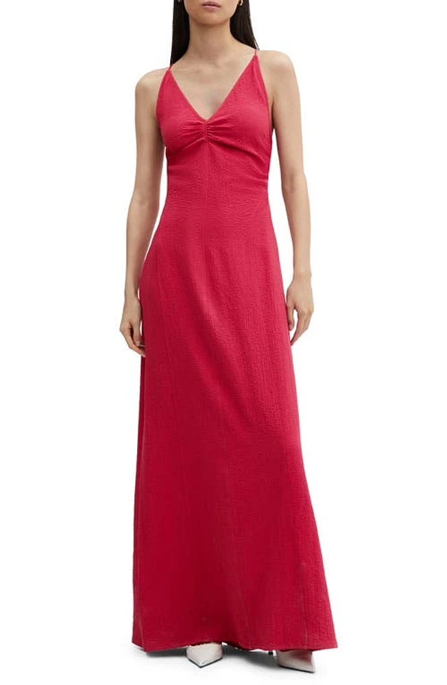 MANGO Textured Maxi Dress Fuchsia at Nordstrom,