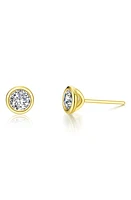 Lafonn Simulated Diamond Bezel Stud Earrings in White/Gold at Nordstrom