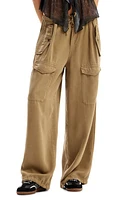 Desigual Wide Leg Cargo Trousers Khaki at Nordstrom,