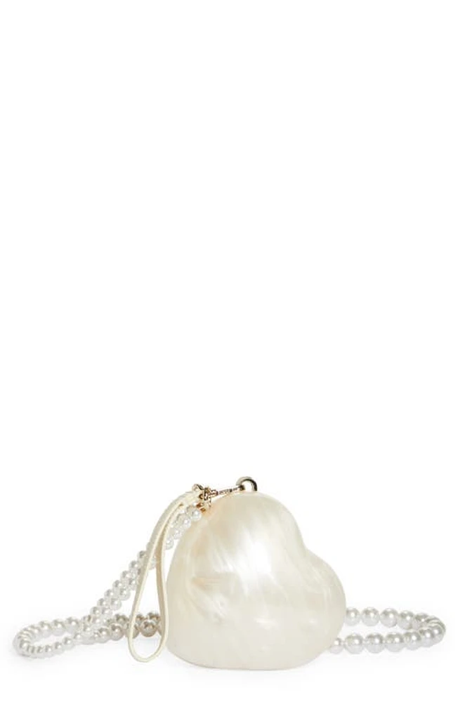 Simone Rocha Micro Heart Perspex Acrylic Minaudière in Pearl/Pearl at Nordstrom