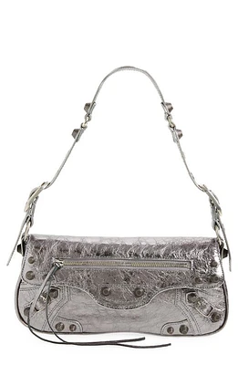 Balenciaga Small Le Cagole Metallic Leather Shoulder Bag in Silver at Nordstrom