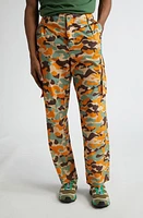 STOCKHOLM SURFBOARD CLUB Camo Cotton Cargo Pants Orange at Nordstrom,