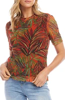 Karen Kane Palm Print Mesh Top at