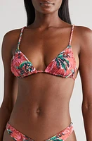 Maaji Flame Palms Upbraid Bikini Top in Red at Nordstrom, Size X-Small