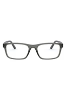 Polo Ralph Lauren Ralph Lauren 55mm Rectangular Optical Glasses in Transparent Grey at Nordstrom