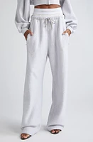 Alexander Wang Logo Elastic Waist Wide Leg Cotton Sweatpants Light Heather Grey at Nordstrom,