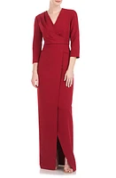 Kay Unger Phoenix Faux Wrap Gown in Ruby Wine at Nordstrom, Size 10