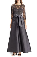 Pisarro Nights Beaded Illusion Neck Taffeta Cocktail Dress at Nordstrom,