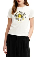 Desigual Daisy Embroidered Cotton Graphic T-Shirt in White at Nordstrom, Size Small