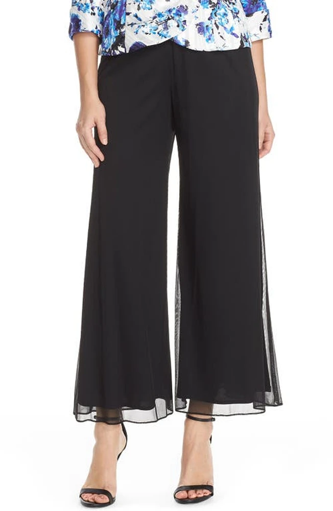 Alex Evenings Wide Leg Mesh Pants Black at Nordstrom, P