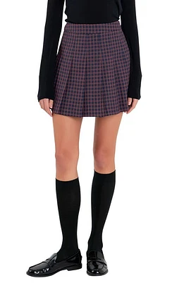 English Factory Pleated Check Skort at Nordstrom,