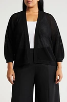 Nordstrom Open Stitch Front Cotton Cardigan at Nordstrom,