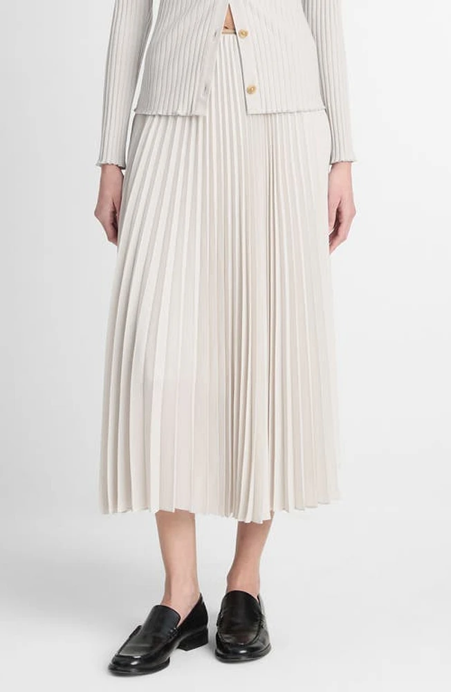 Vince Pleated Midi Skirt Salt/Glass at Nordstrom,