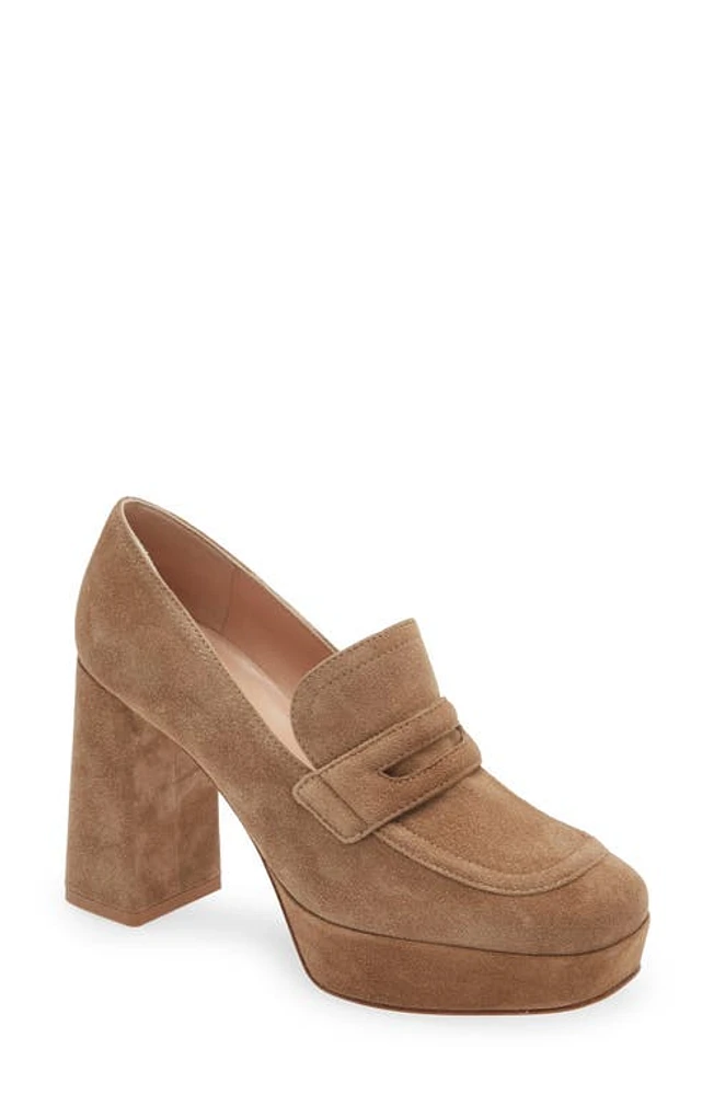 Gianvito Rossi Rouen Platform Loafer in Camel at Nordstrom, Size 11Us