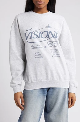 BDG Urban Outfitters Origins Fleece Graphic Sweatshirt Grey Marl at Nordstrom,