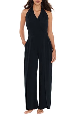 Magicsuit Halter Cover-Up Jumpsuit in Black at Nordstrom, Size Large