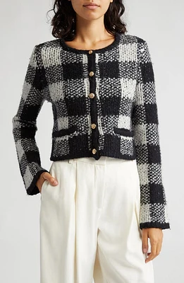 Sea Chiyo Check Knit Wool Blend Jacket in Multi at Nordstrom, Size Large