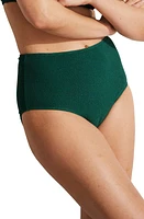 & Other Stories Textured High Waist Bikini Bottoms Green Dark at Nordstrom,