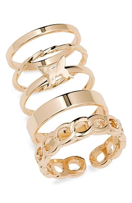 BP. Set of 5 Rings in Gold at Nordstrom, Size Medium