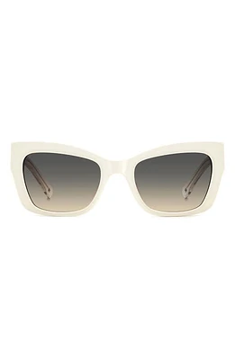 Kate Spade New York 53mm valeria/s cat eye sunglasses in White/Brown Ochre at Nordstrom