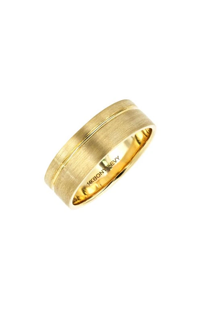 Bony Levy Men's 14K Gold Single Ridge Band Yellow at Nordstrom,