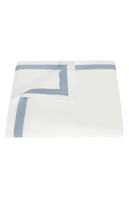 Matouk Ambrose 600 Thread Count Cotton Sateen Duvet Cover in Bone/Hazy Blue at Nordstrom