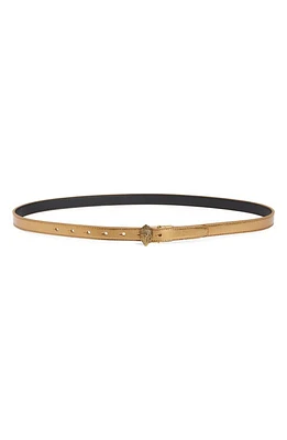 Kurt Geiger London Reversible Metallic Leather Belt Black/Warm Brass at Nordstrom,