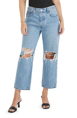 ÉTICA Altin Loose Fit Ripped Crop Boyfriend Jeans Sea Wall at Nordstrom,